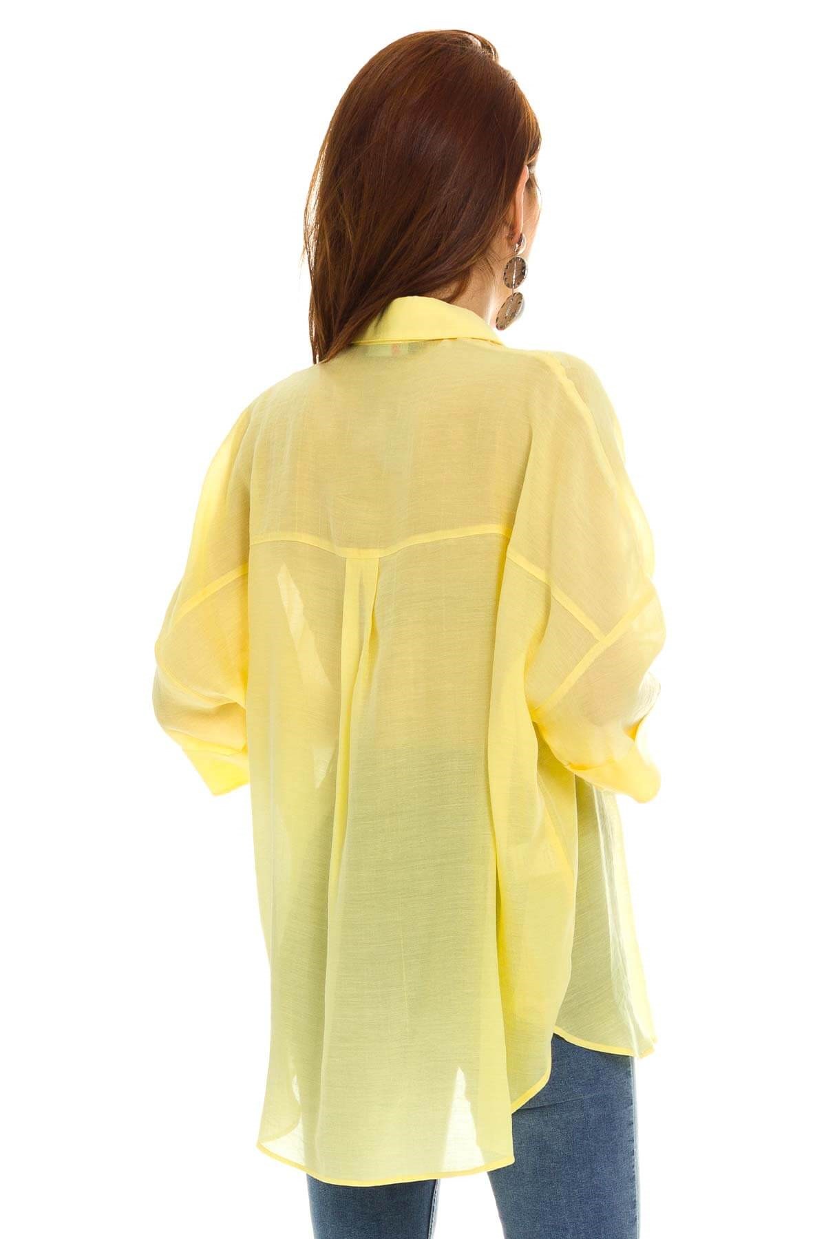 50466 Tencel Kumaş Düşük Kol Gömlek