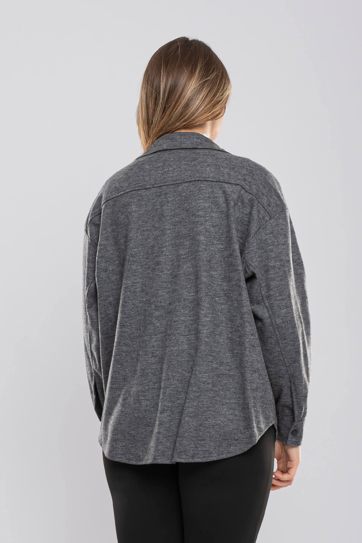 50494 Kaşe Cepli Kadın Gömlek