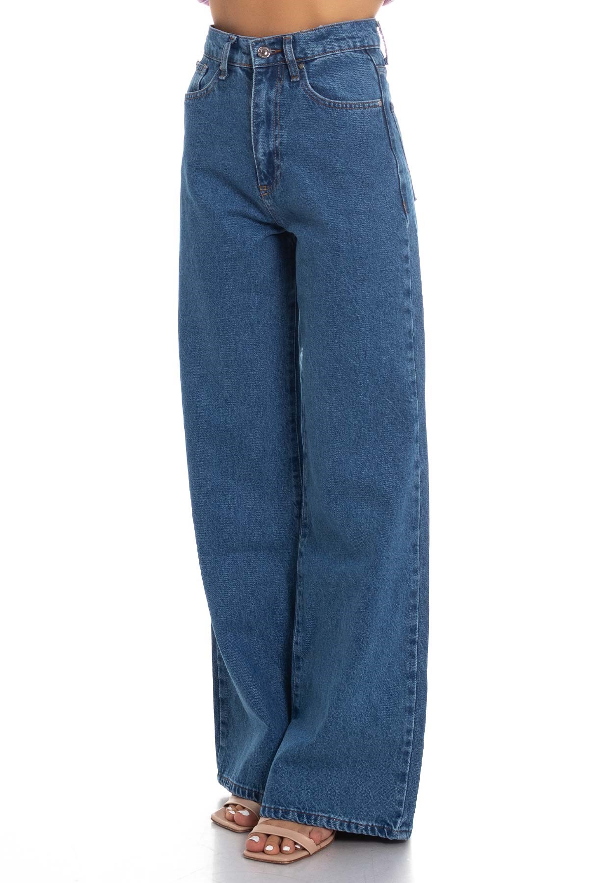 Ultra Yüksek Bel İspanyol Paça Kadın Kot Pantolon