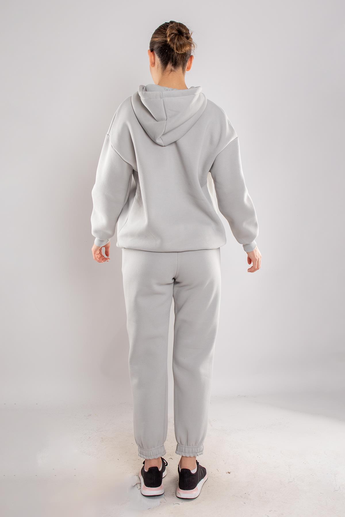 5100 Kapüşonlu Kanguru Cep İçi Şardonlu Eşofman Takımı