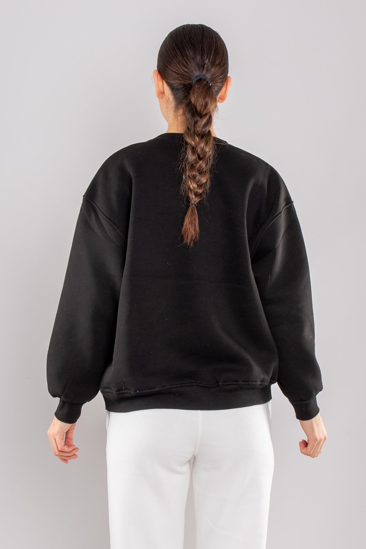 5120 Michagen Bisiklet Yaka İçi Şardonlu Sweatshirt