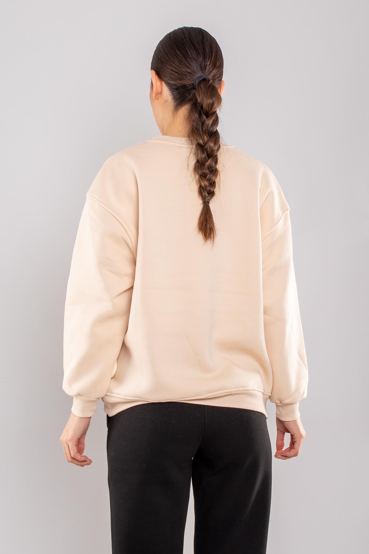 5126 Newpart İçi Şardonlu Bisiklet Yaka Sweatshirt