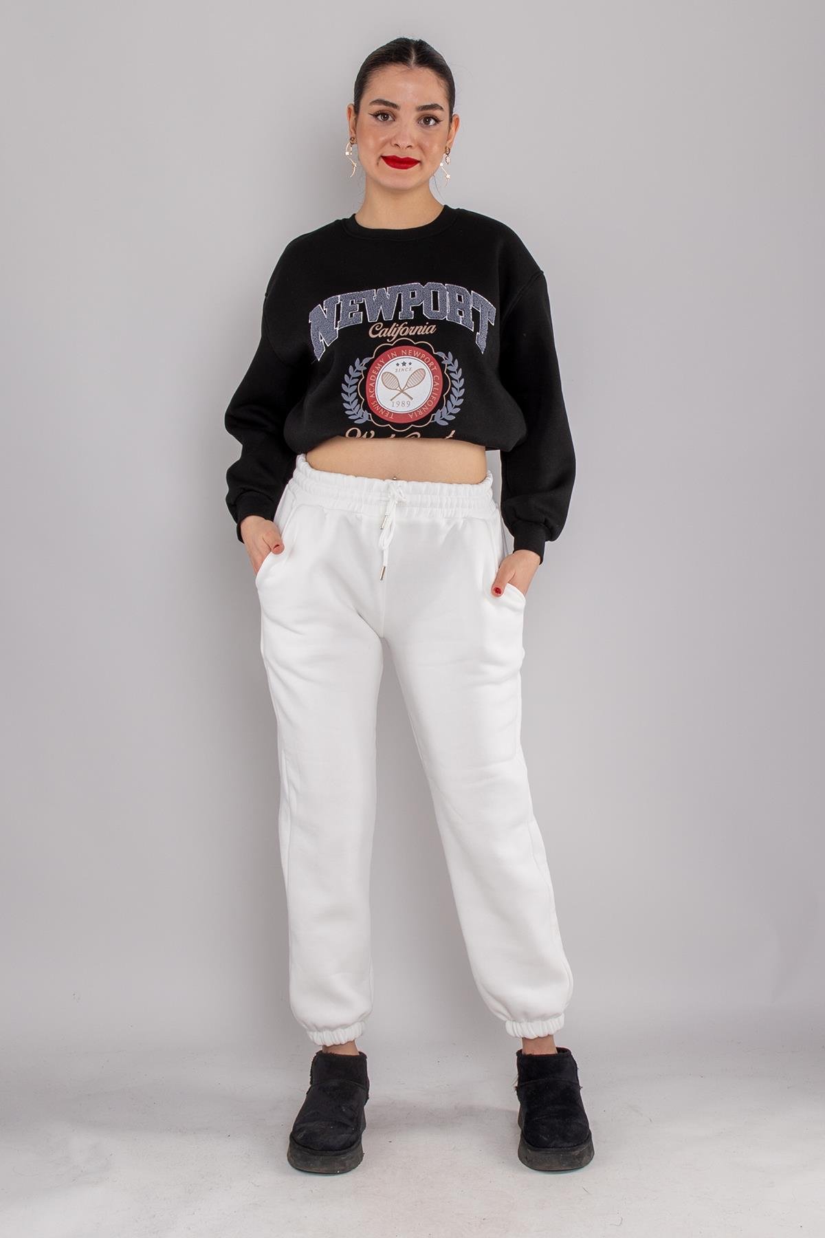 5132 Beli İpli Paça Lastikli İçi Şardonlu Eşofman