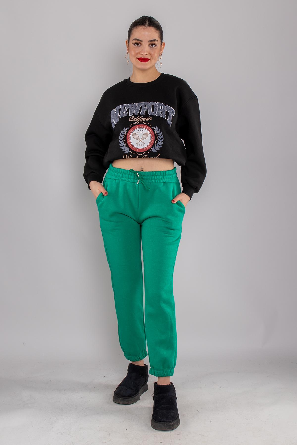 5132 Beli İpli Paça Lastikli İçi Şardonlu Eşofman