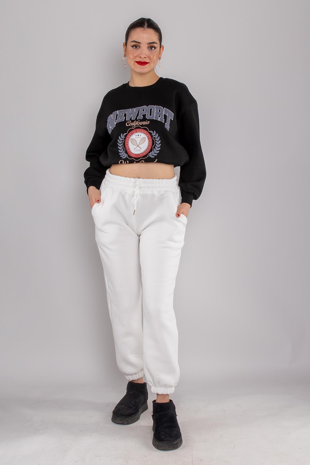 5132 Beli İpli Paça Lastikli İçi Şardonlu Eşofman