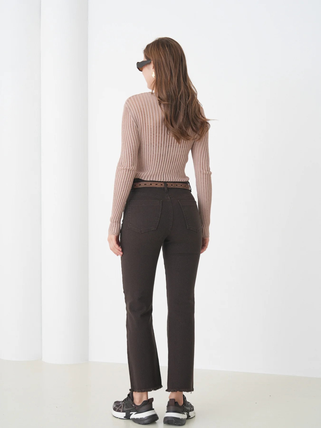 5355 Kesik Paça Gabardin Bol Paça Pantolon