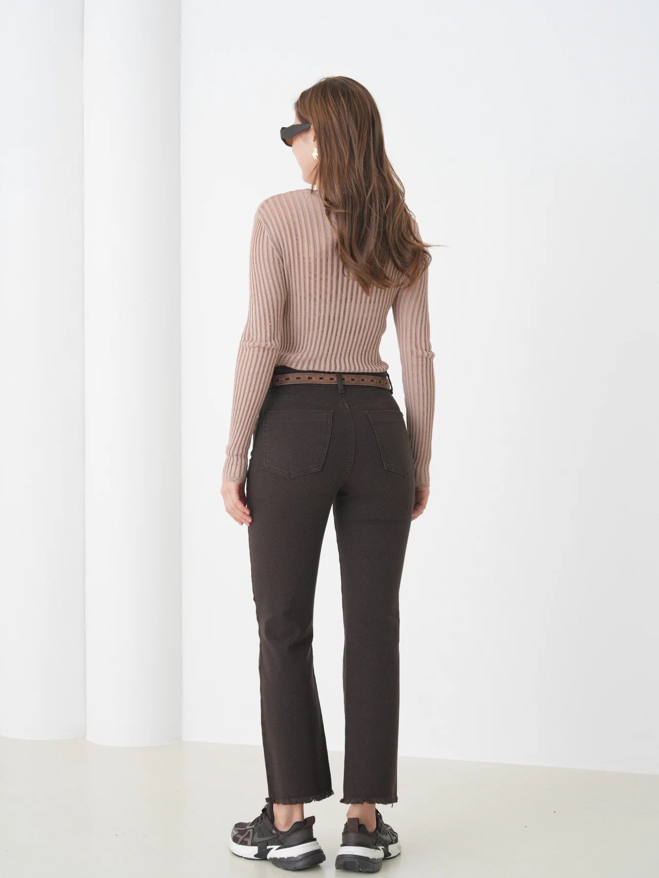 5355 Kesik Paça Gabardin Bol Paça Pantolon
