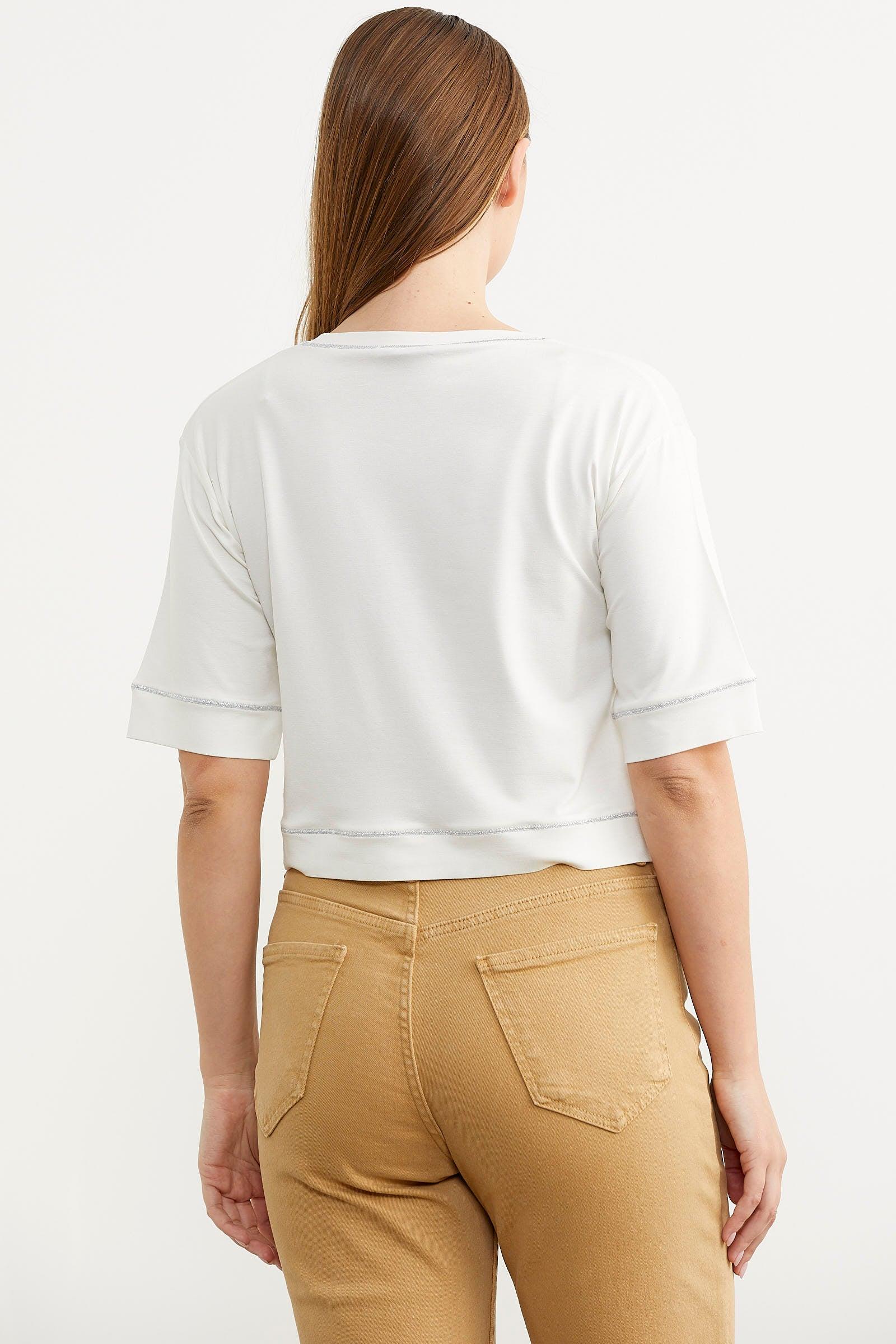 60000 Sim Detaylı Oversizı Crop Tshirt