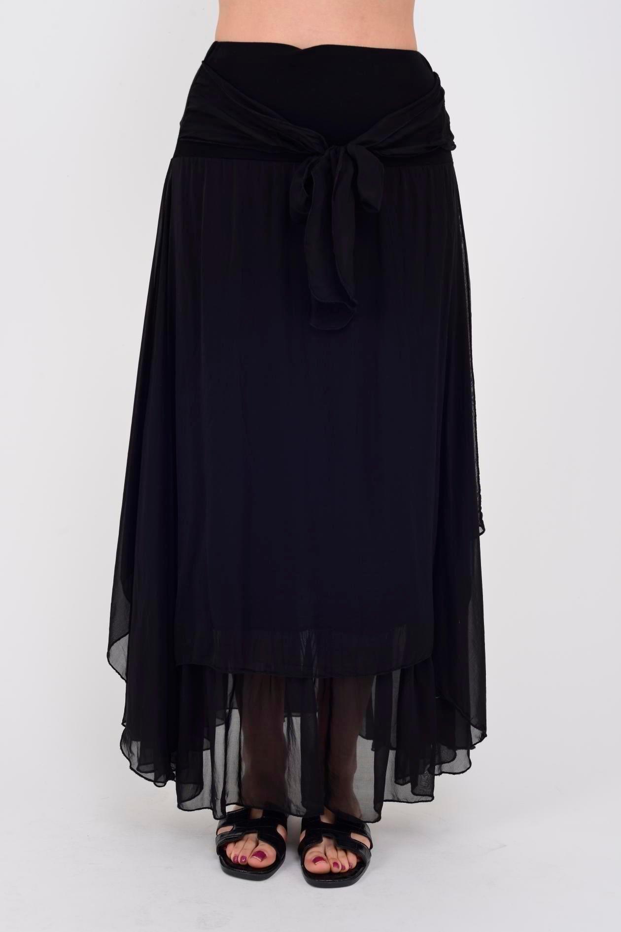 6087 Düz Desen Fiyonk Detaylı İpek Elbise