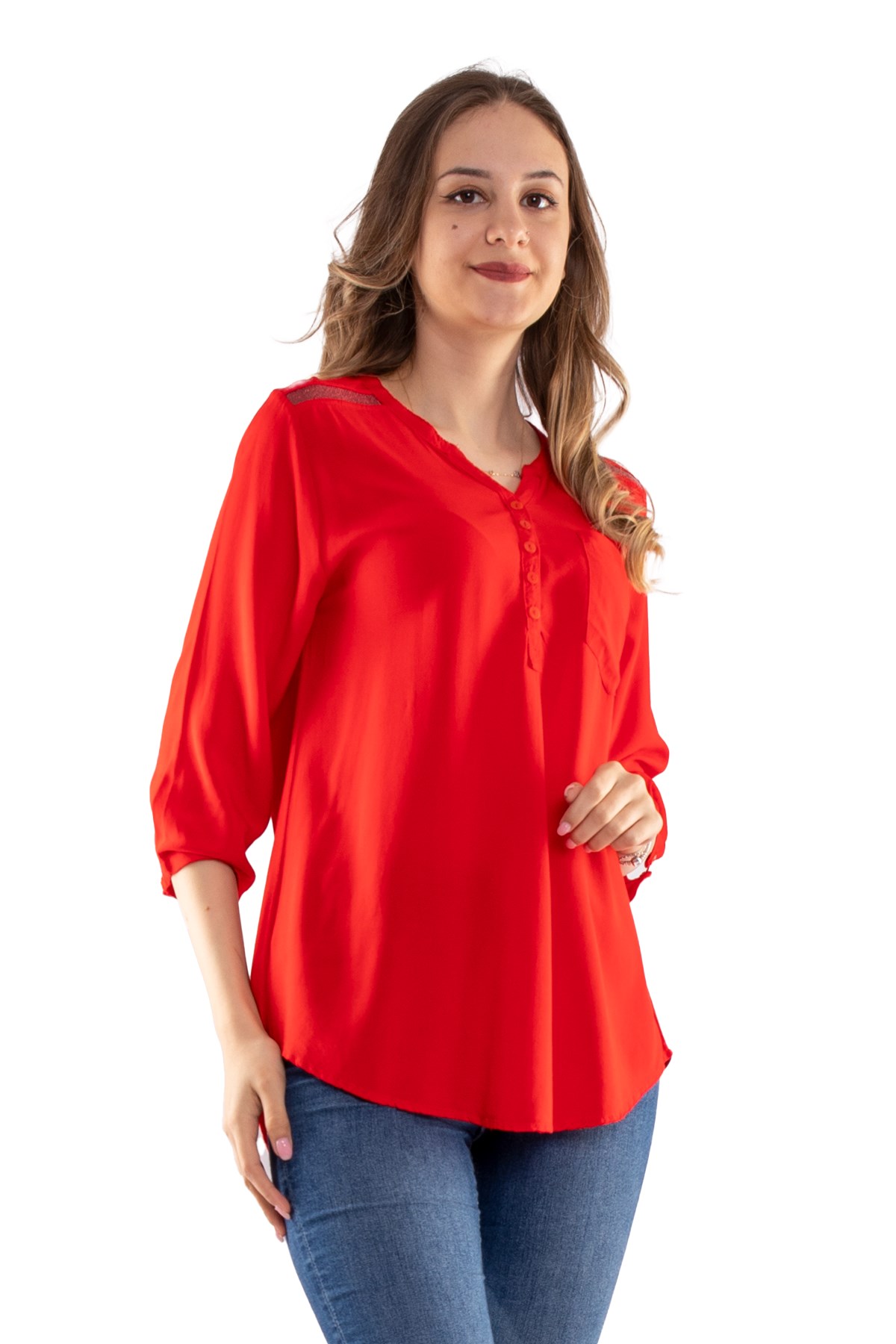 615 Omuz Ve Sırt Simli Truv.Kol Kadın Gömlek