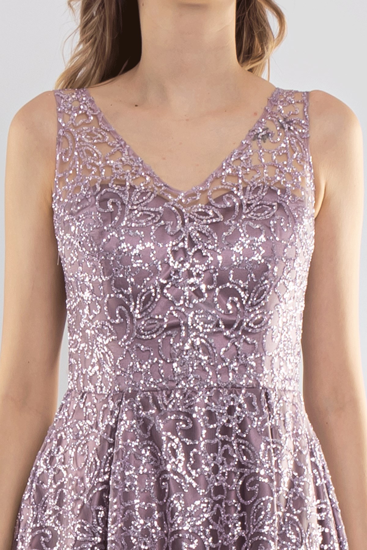 6261 KB Simli Uzun Abiye Elbise