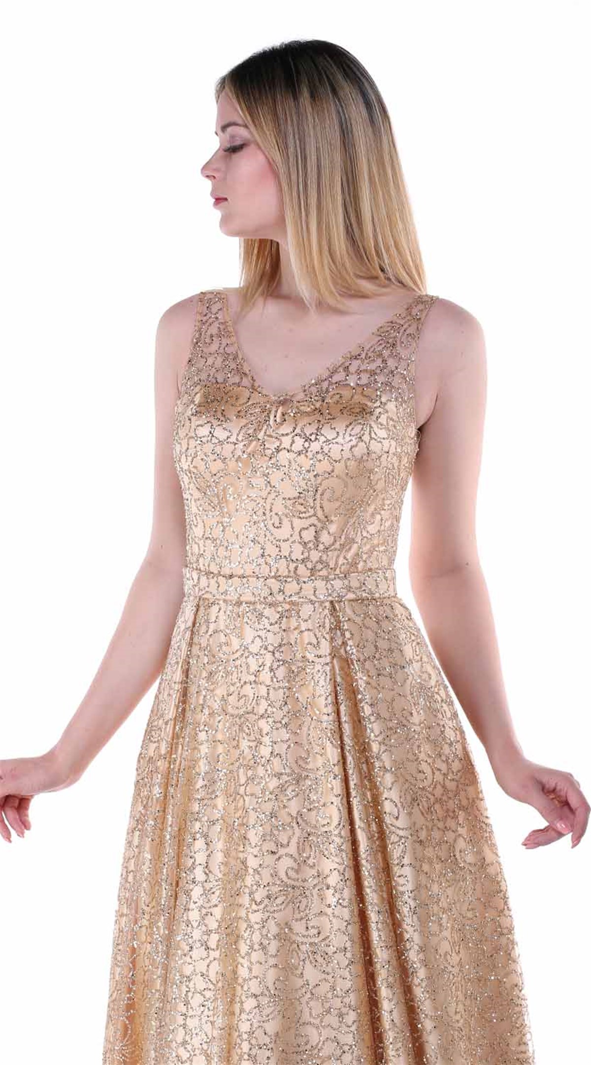 6261 KB Simli Uzun Abiye Elbise