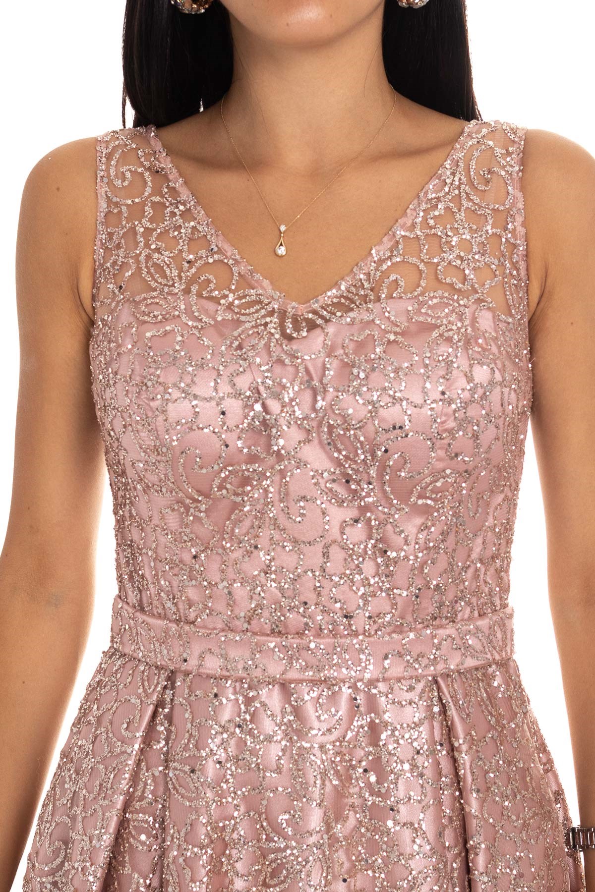 6261 KB Simli Uzun Abiye Elbise