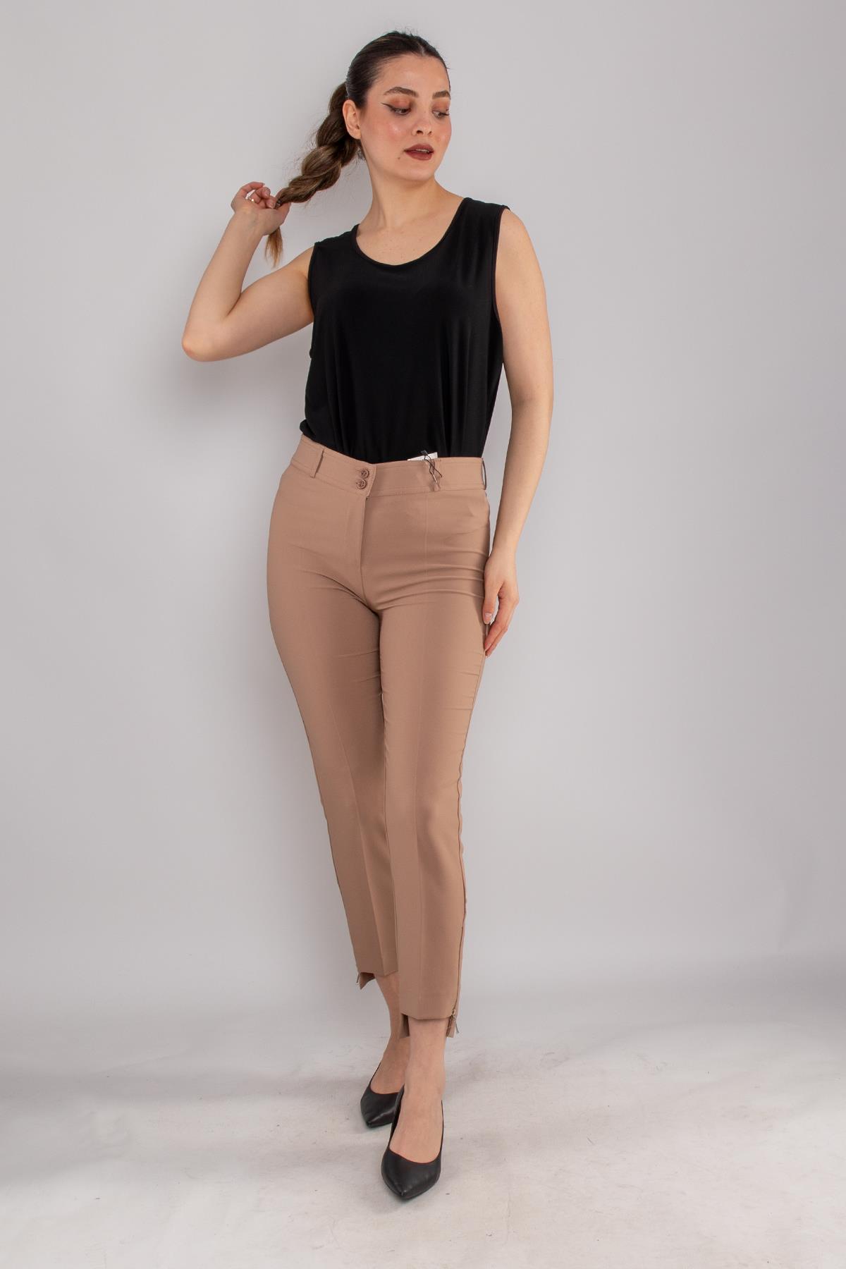 6622 Büyük Beden Paça Fermuarlı Arka Uzun Pantolon