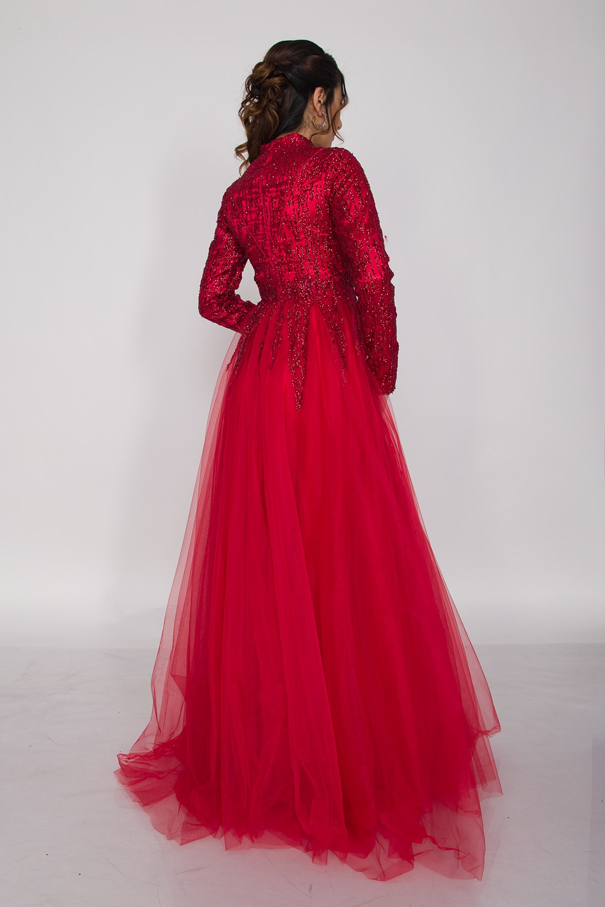 6950 Uzun Kol Sim İşli Tesettür Nişanlık