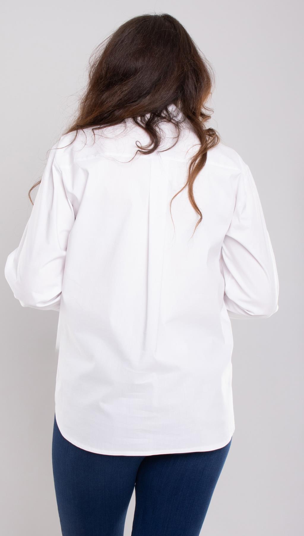 7026 Büyük Beden Kol Çizgili Cepli Gizli Düğmeli Pamuklu Gömlek