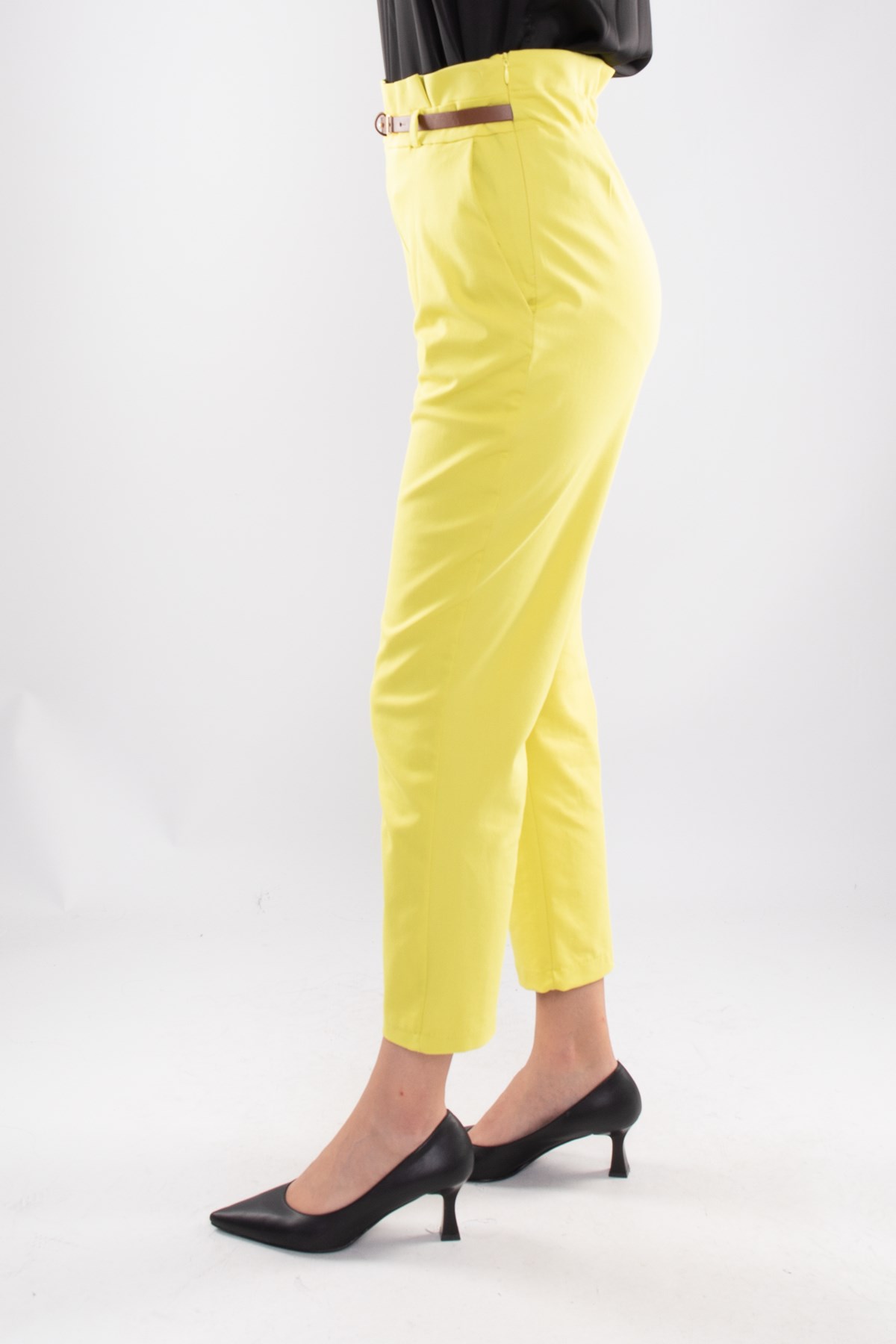 70292 Gizli Kemer Pamuklu Pileli Pantolon