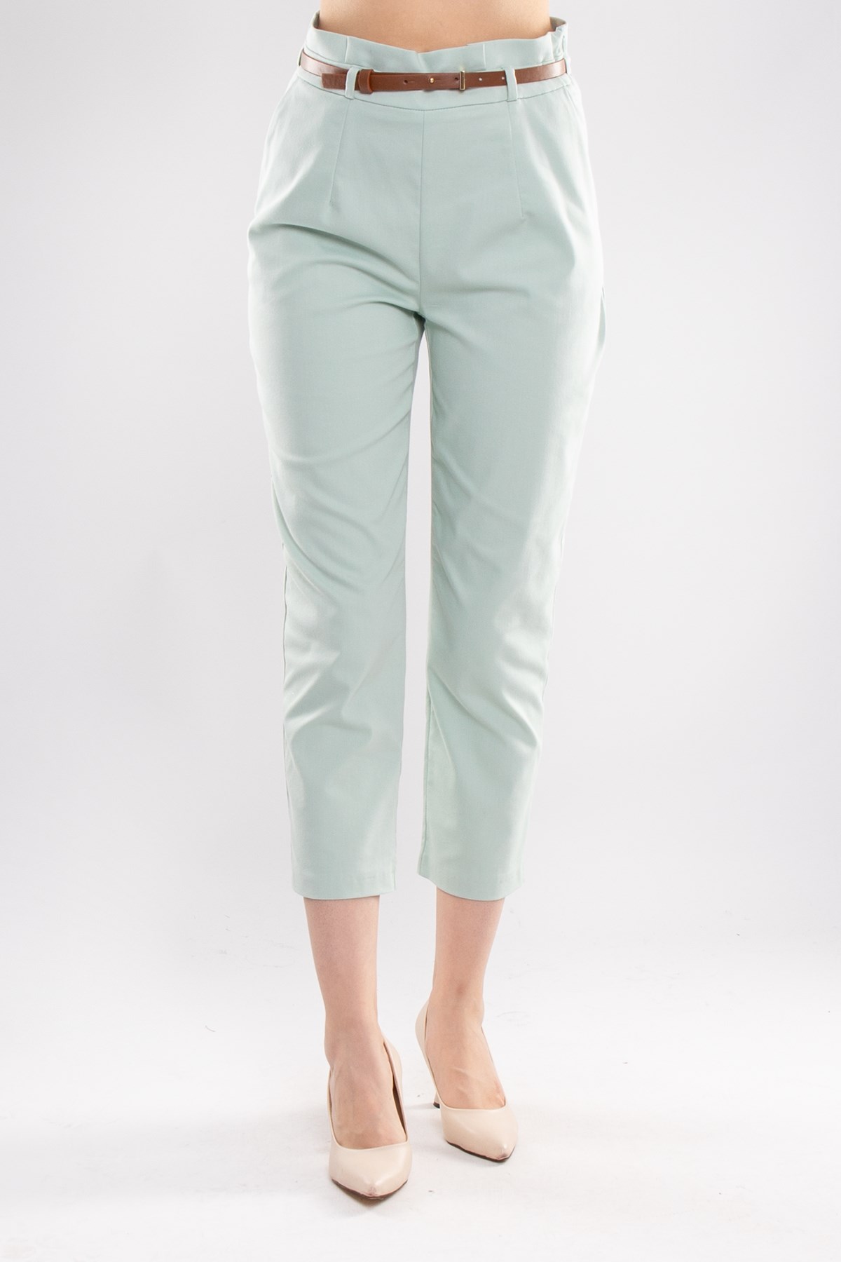 70292 Gizli Kemer Pamuklu Pileli Pantolon