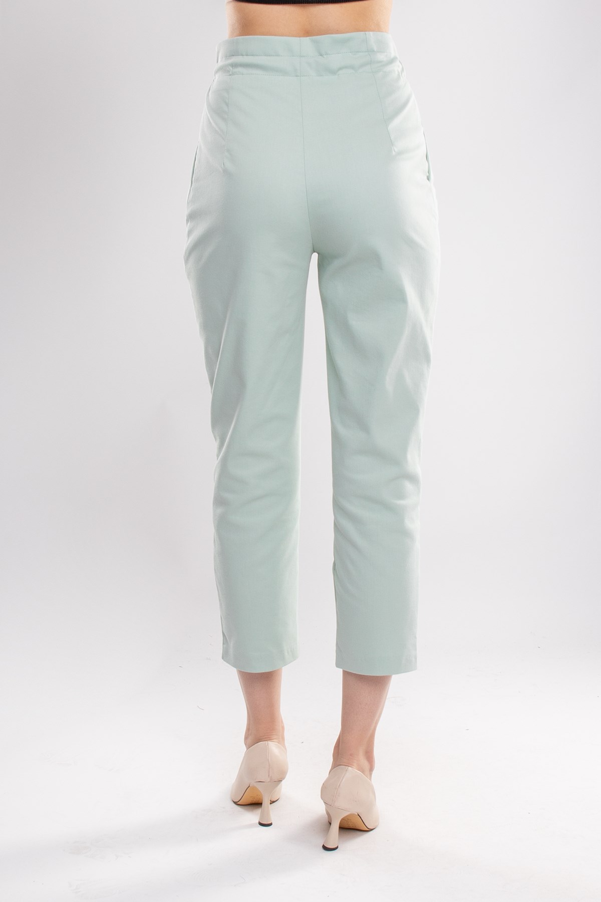 70292 Gizli Kemer Pamuklu Pileli Pantolon