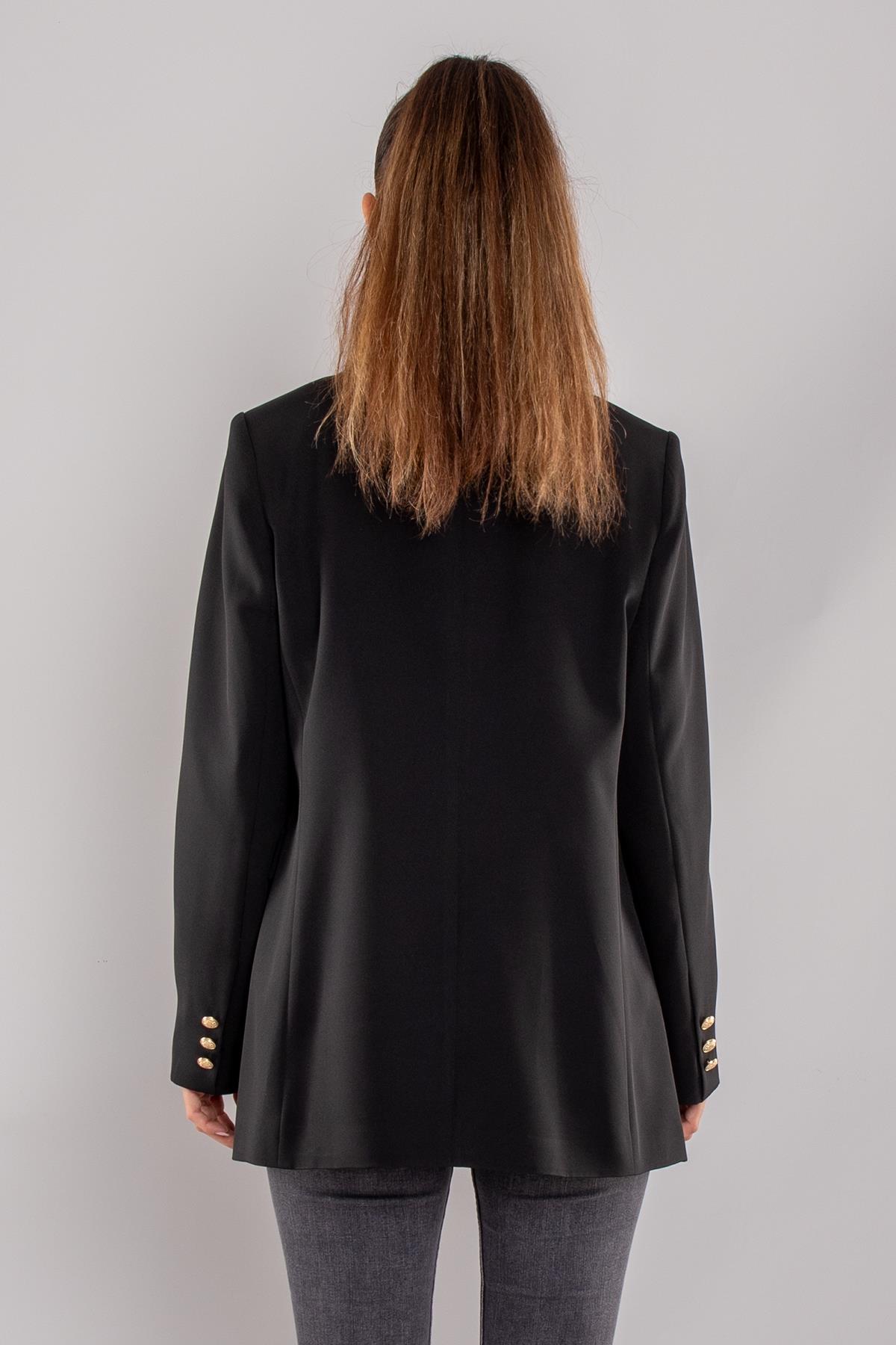 703 Gold Düğmeli Blazer Kadın Ceket