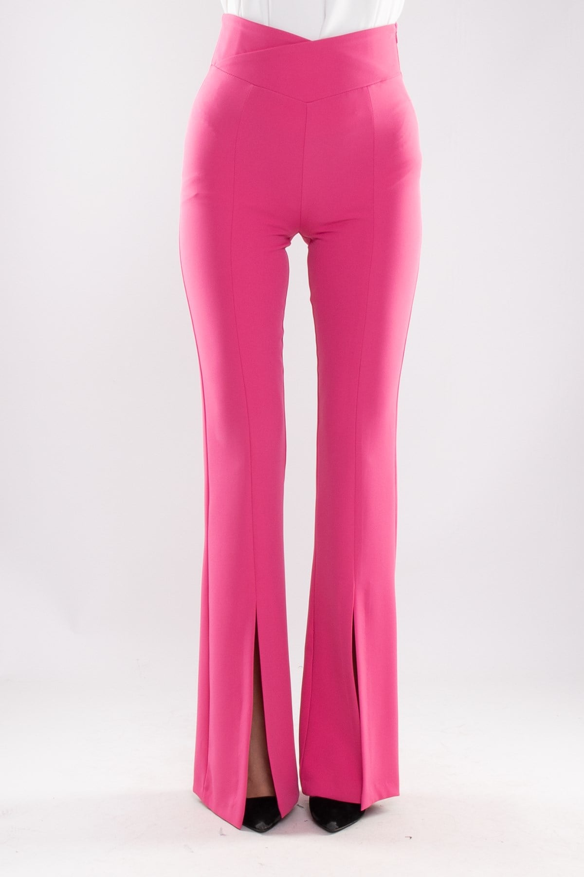 70364 İspanyol Paça Önü Yırtmaçlı Kadın Pantolon