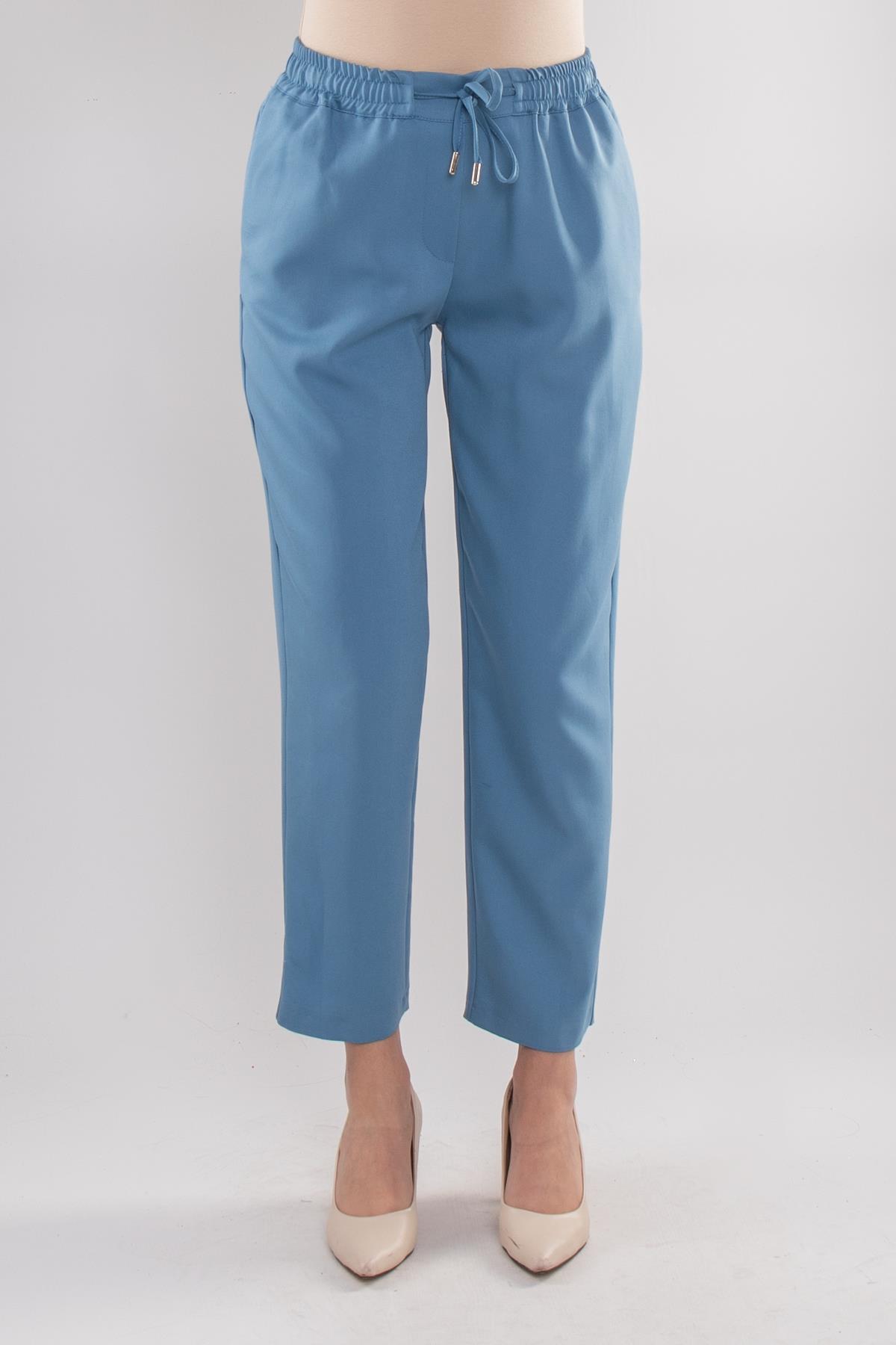 70423 Beli Lastikli Yandan Cepli Viscon Pantolon