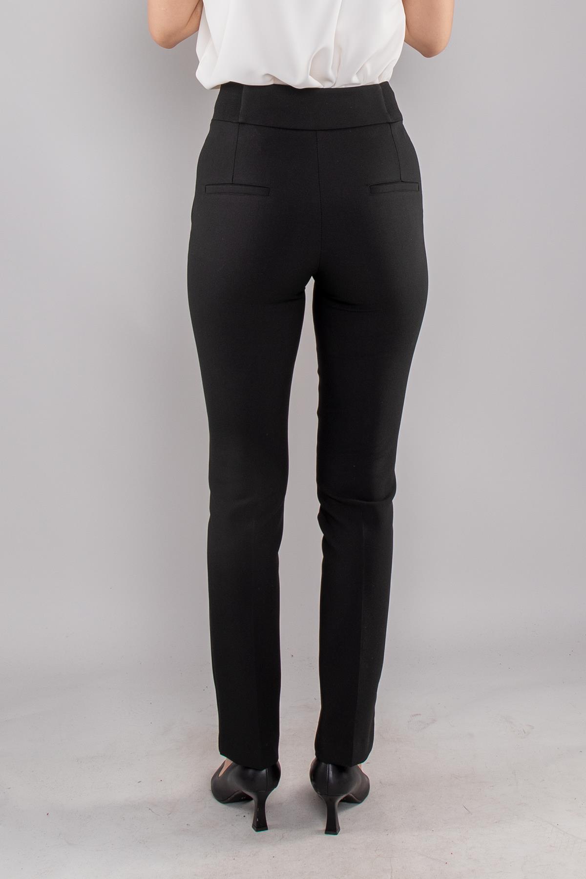 70520 Üç Düğme Geniş Kemer Kumaş Pantolon