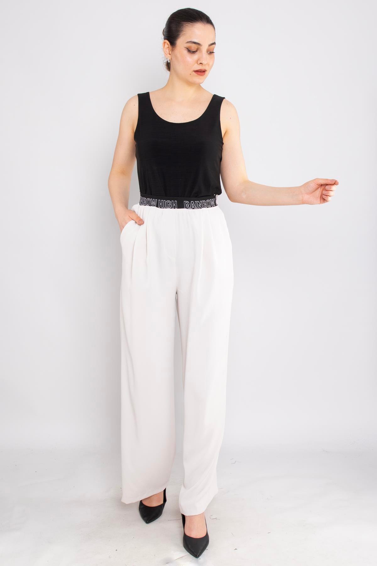 70636 Rainbow High Yüksek Bel Pileli Bol Paça Pantolon