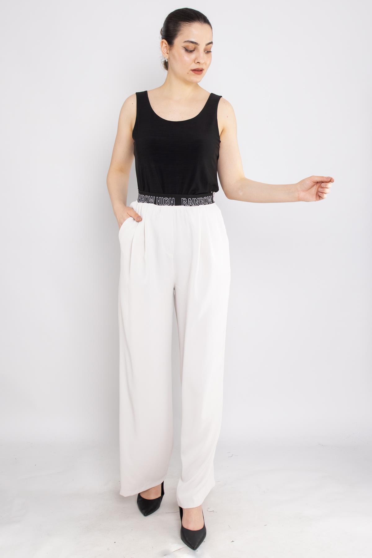 70636 Rainbow High Yüksek Bel Pileli Bol Paça Pantolon
