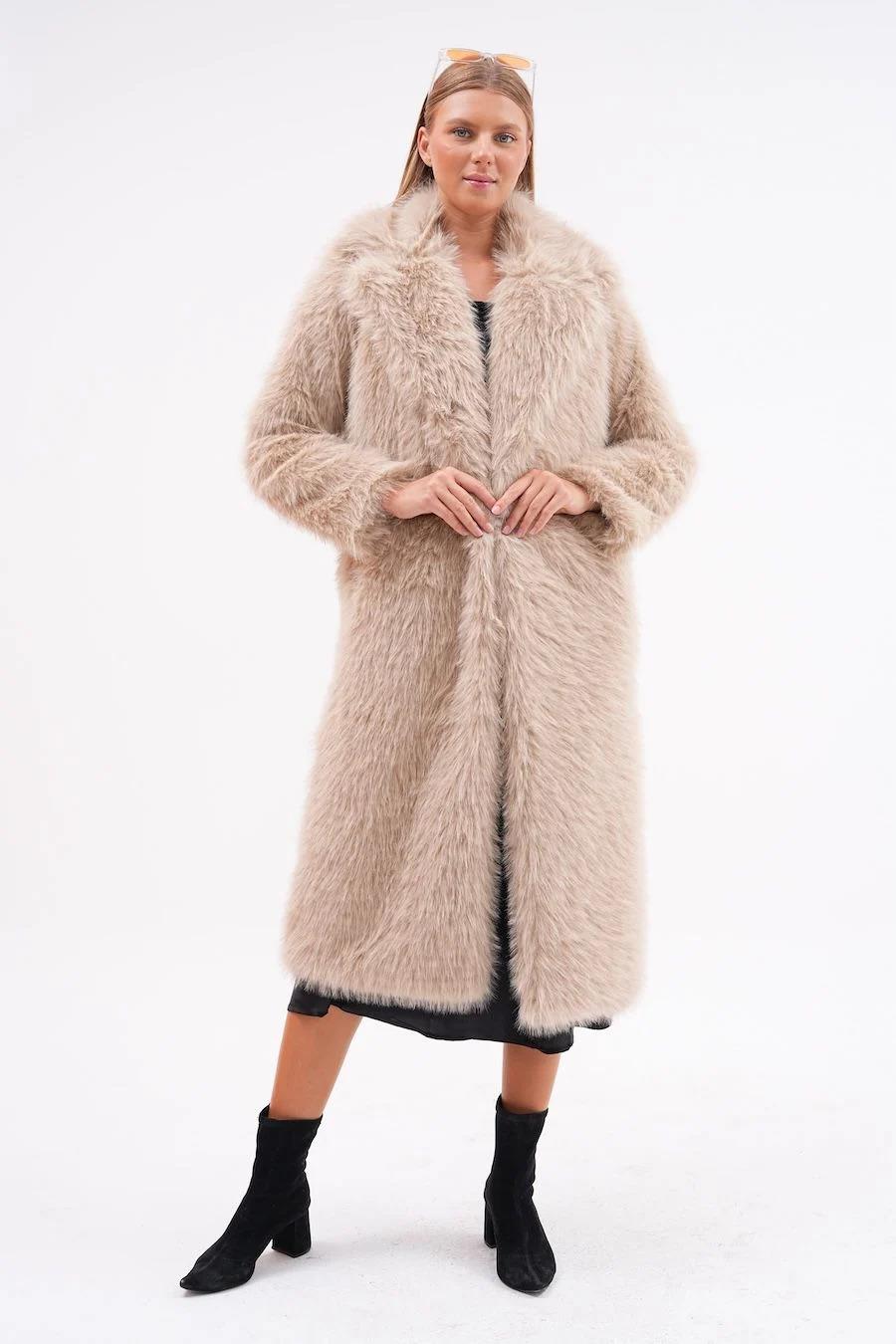 7080 Ceket Yaka ZR Tam Boy Kürklü Ceket