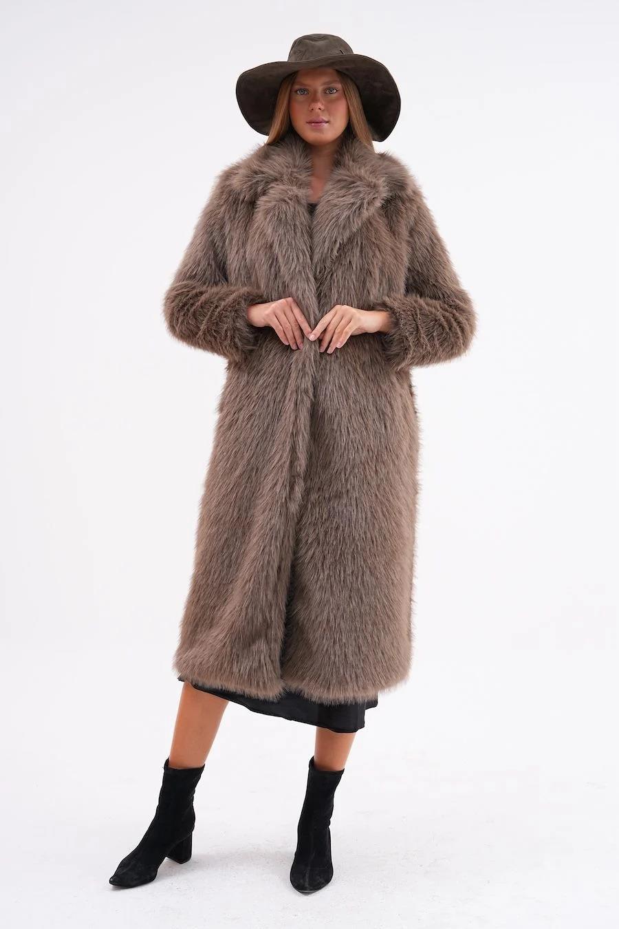 7080 Ceket Yaka ZR Tam Boy Kürklü Ceket