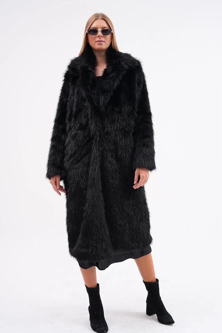 7080 Ceket Yaka ZR Tam Boy Kürklü Ceket