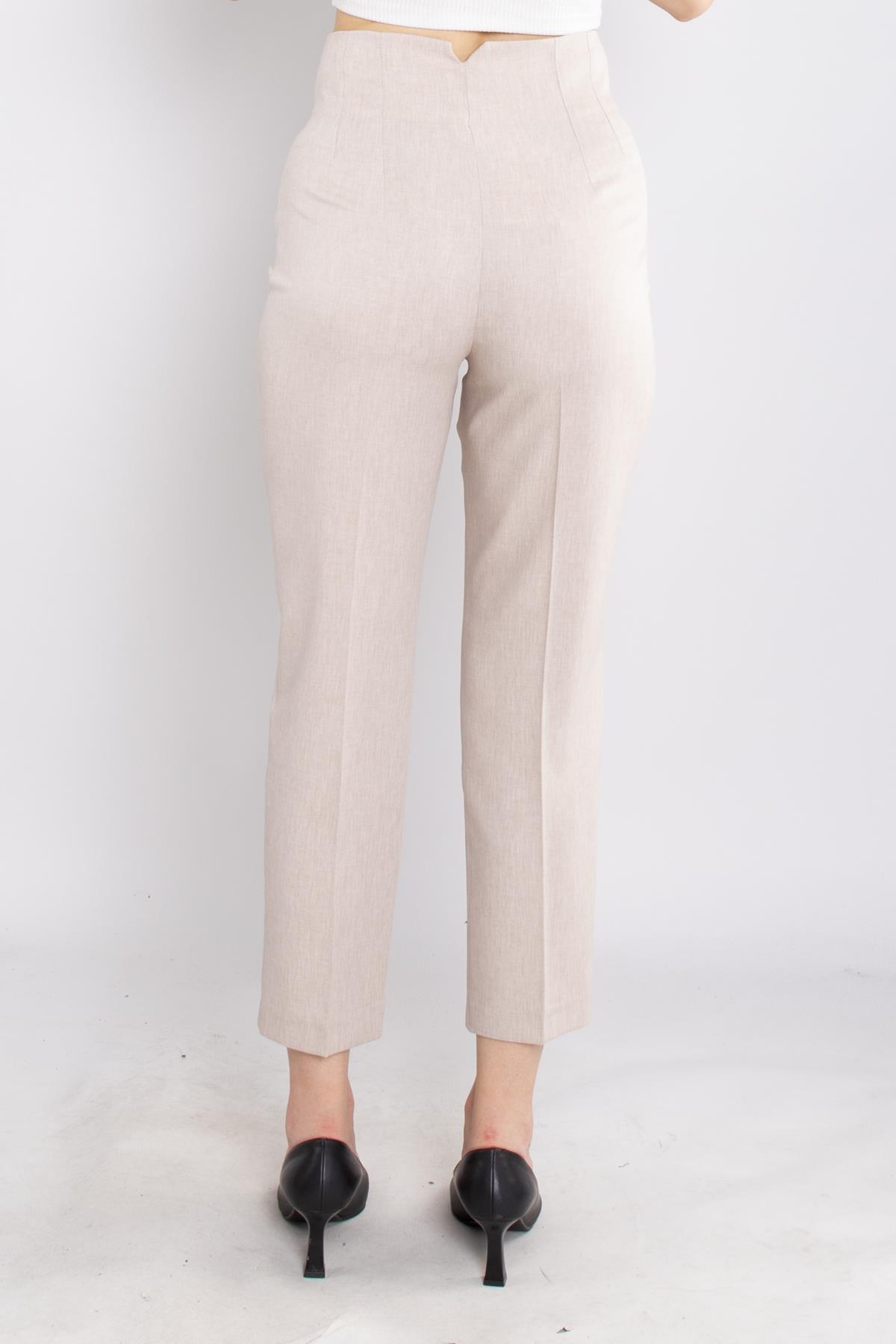 70824 Yüksek Bel Pensli Pantolon