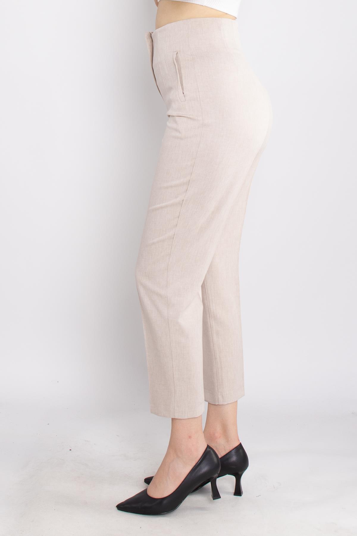 70824 Yüksek Bel Pensli Pantolon