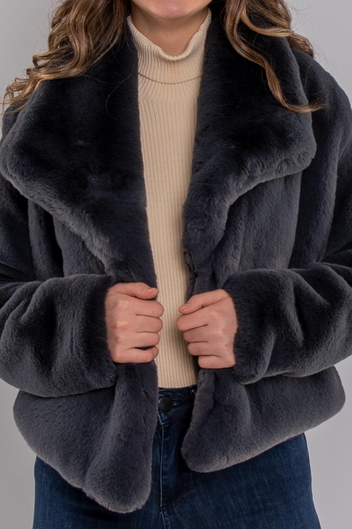 7100 ReX ZR Şalyaka Peluş Kürklü Ceket