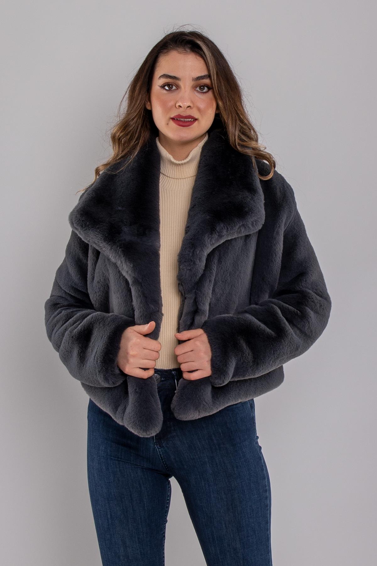 7100 ReX ZR Şalyaka Peluş Kürklü Ceket