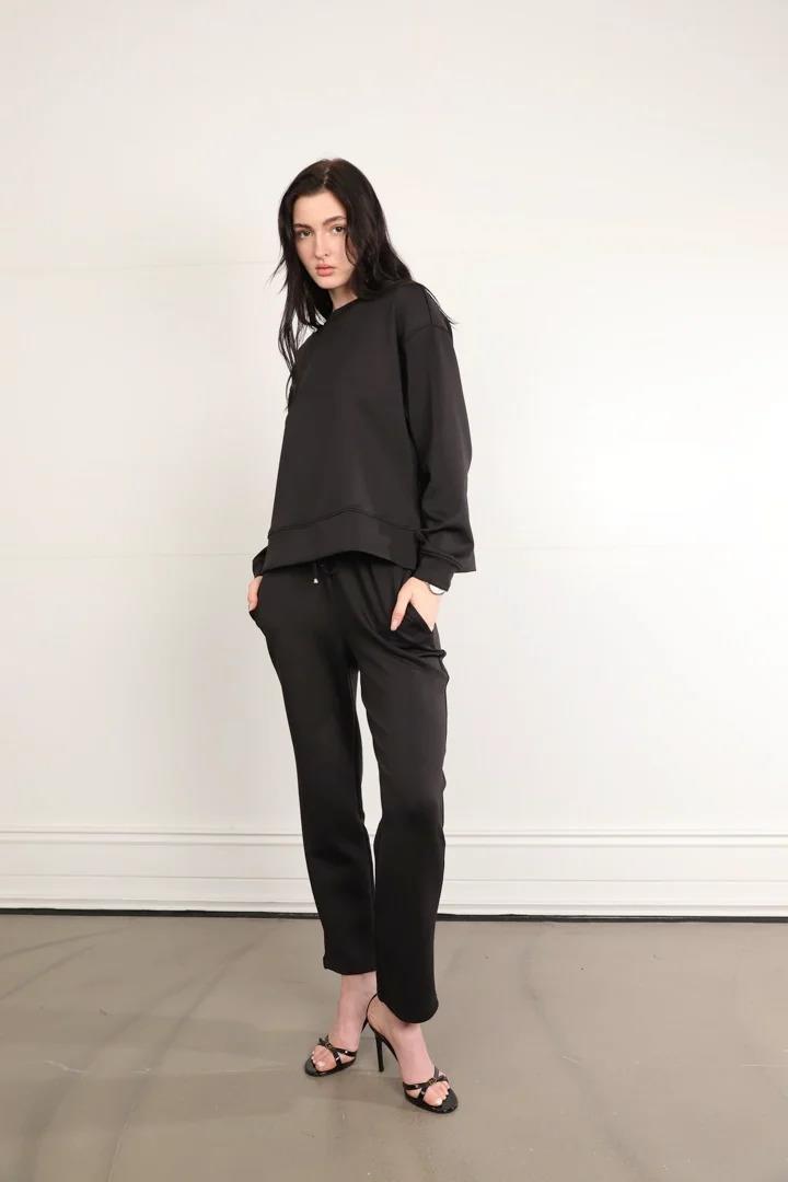 71301 Modal Yırtmaçlı Sweat Beli Lastikli Pantolon Takım