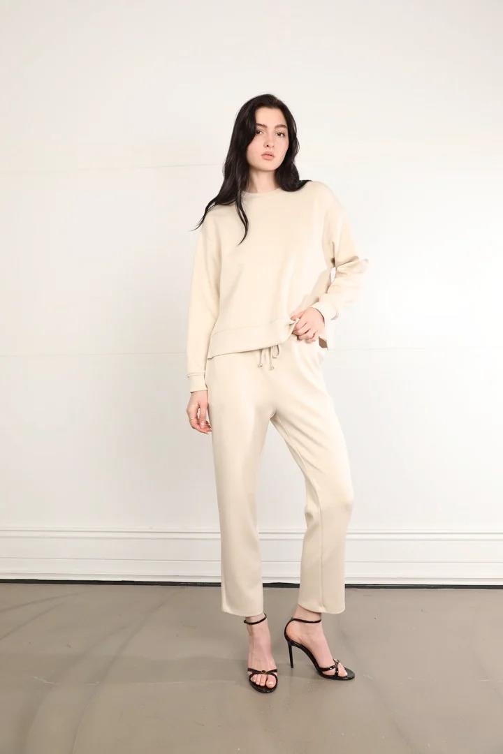 71301 Modal Yırtmaçlı Sweat Beli Lastikli Pantolon Takım