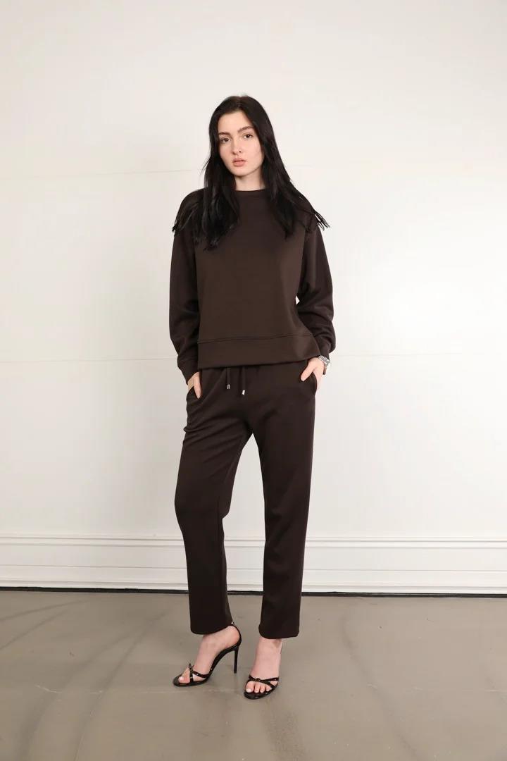 71301 Modal Yırtmaçlı Sweat Beli Lastikli Pantolon Takım