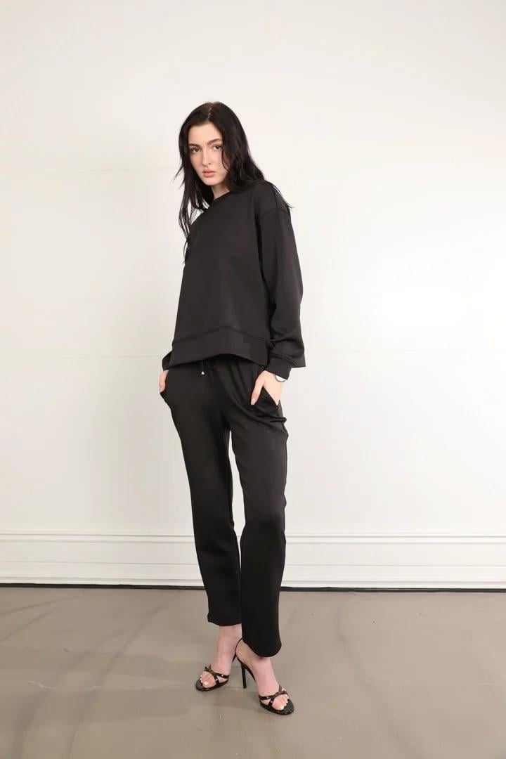 71301 Modal Yırtmaçlı Sweat Beli Lastikli Pantolon Takım
