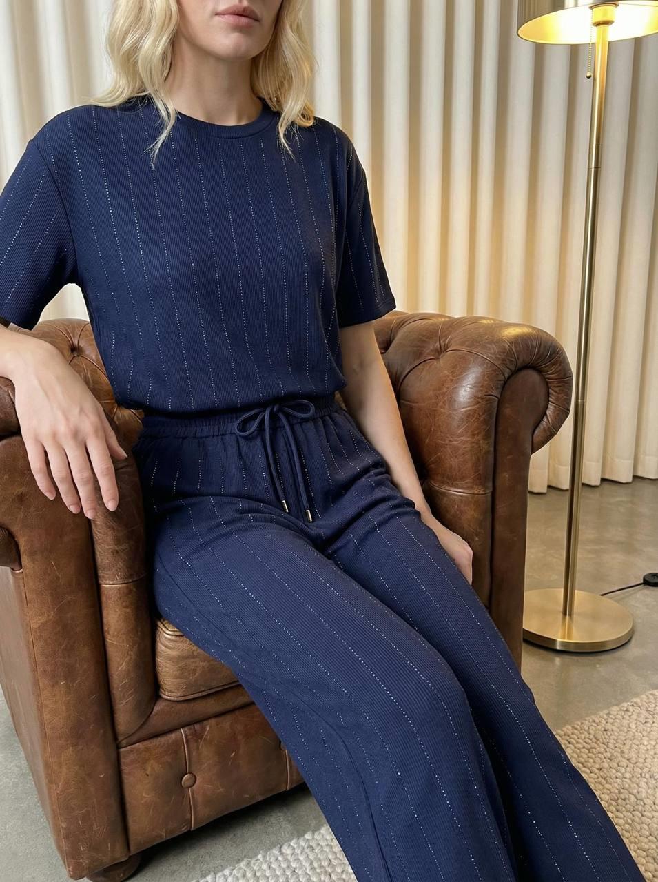 7481 Sıra Taş Baskılı Kısa Kol Sweat Eşofman Takımı