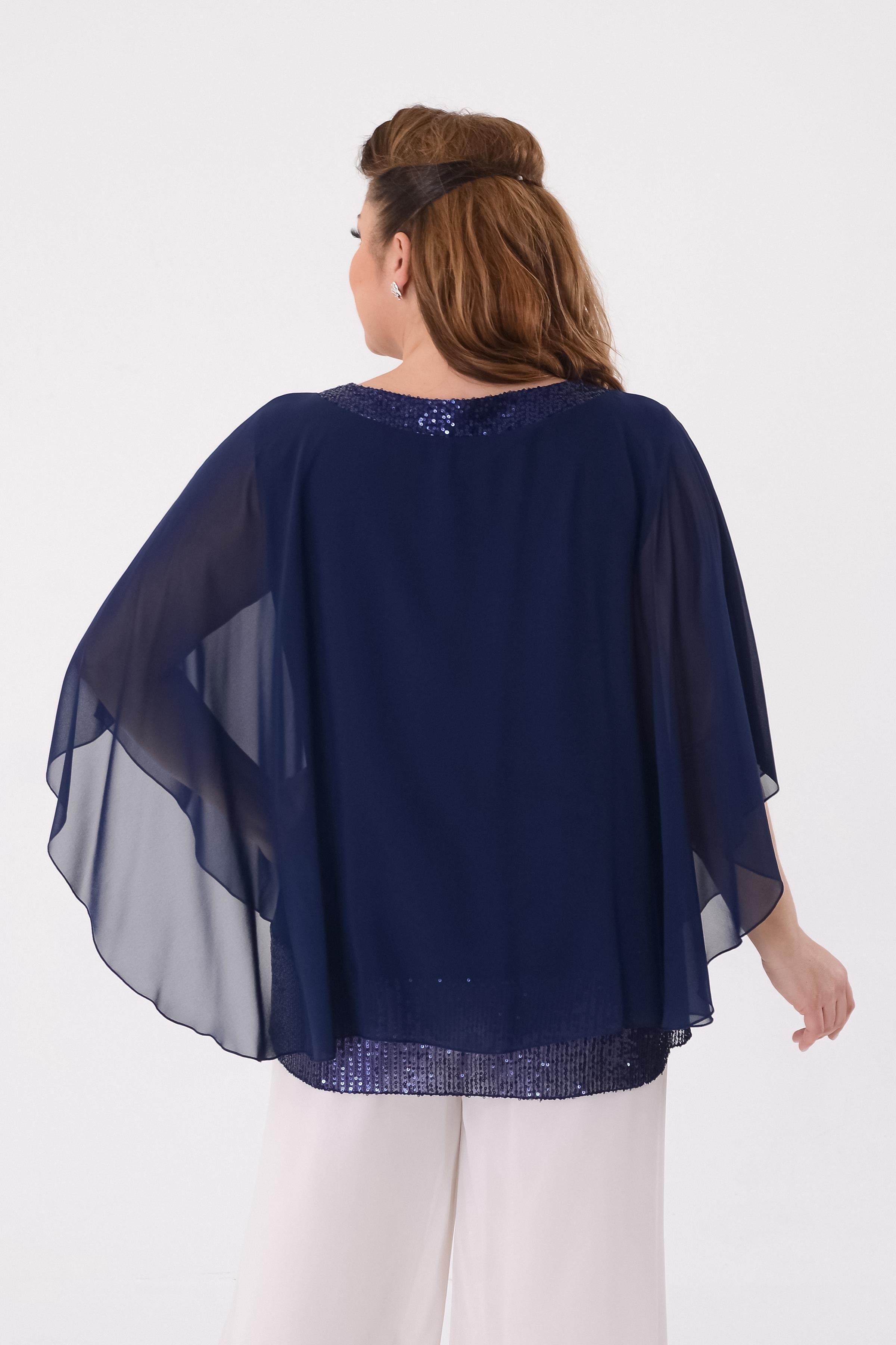 749 Pelerin Detay Pulpayet İşlemeli Tunik