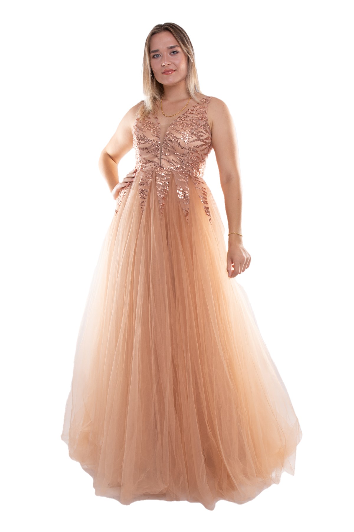 7555 Desire Simli Pul Piroşeli Uzun Tül Nişanlık