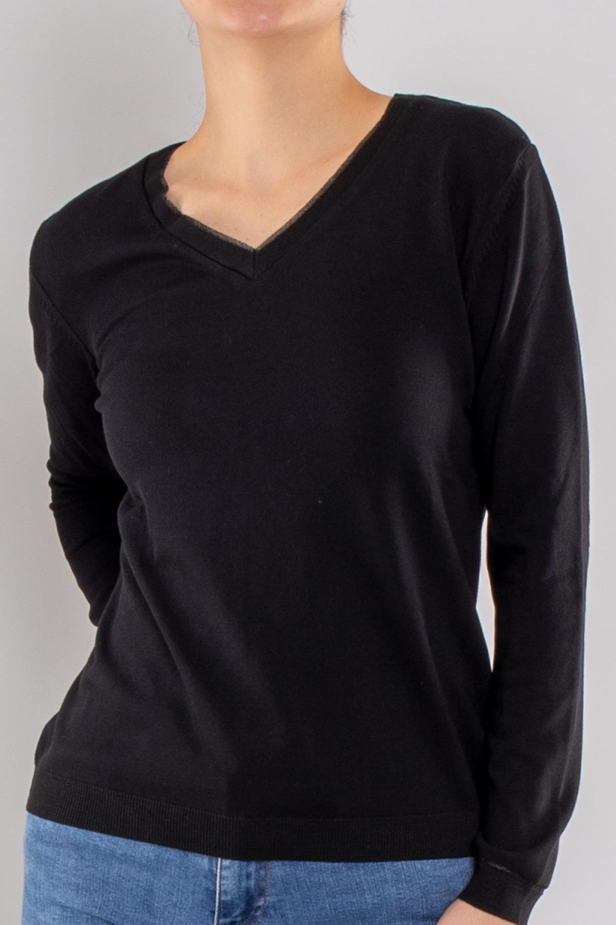 756 Vyaka ve Kol Ucu Simli Merserize Triko