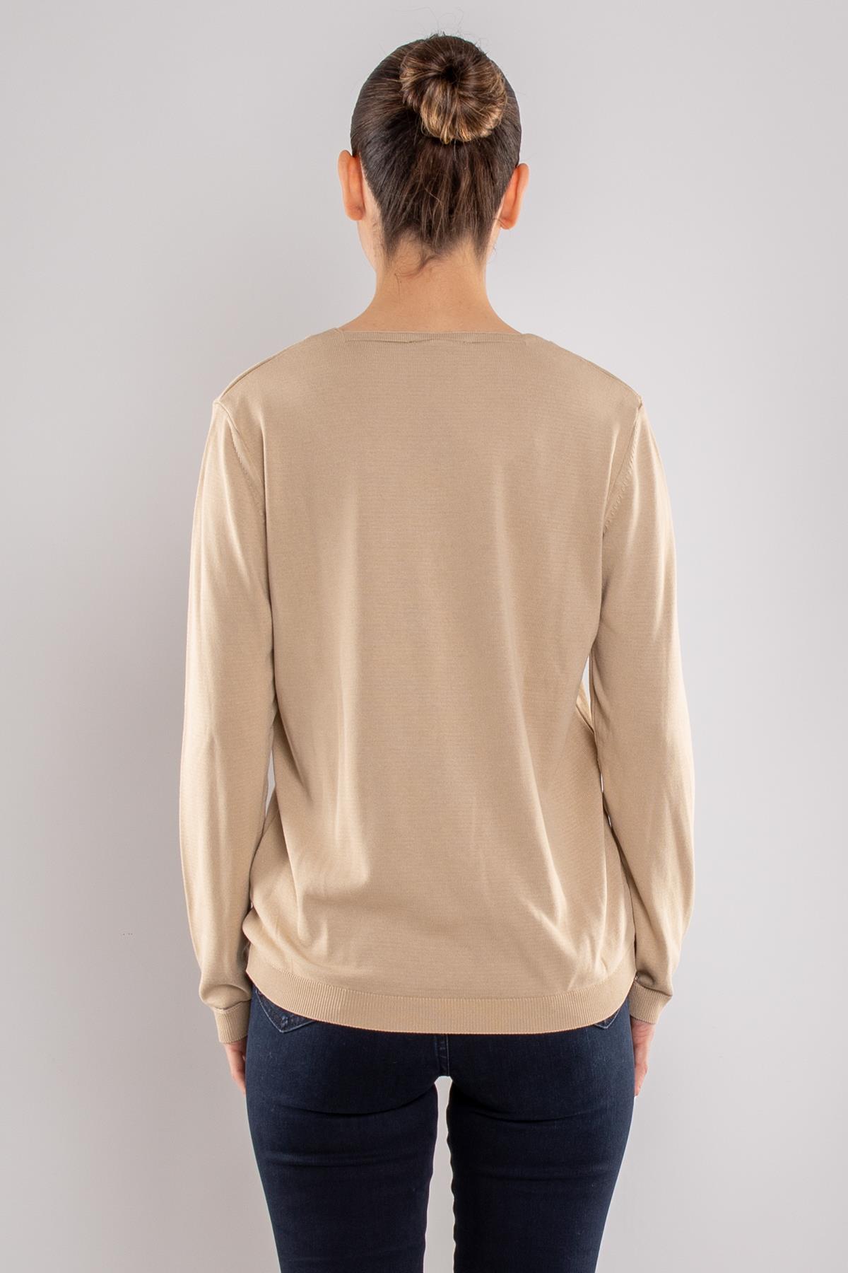 756 Vyaka ve Kol Ucu Simli Merserize Triko