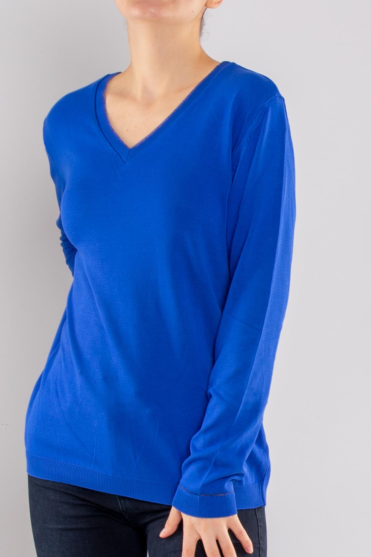 756 Vyaka ve Kol Ucu Simli Merserize Triko