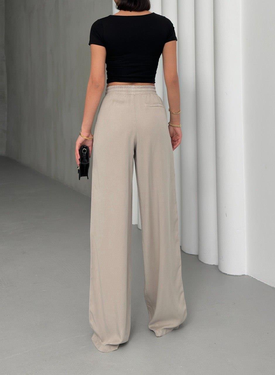 7636 Palazzo Beli Lastikli Bol Paça Pantolon