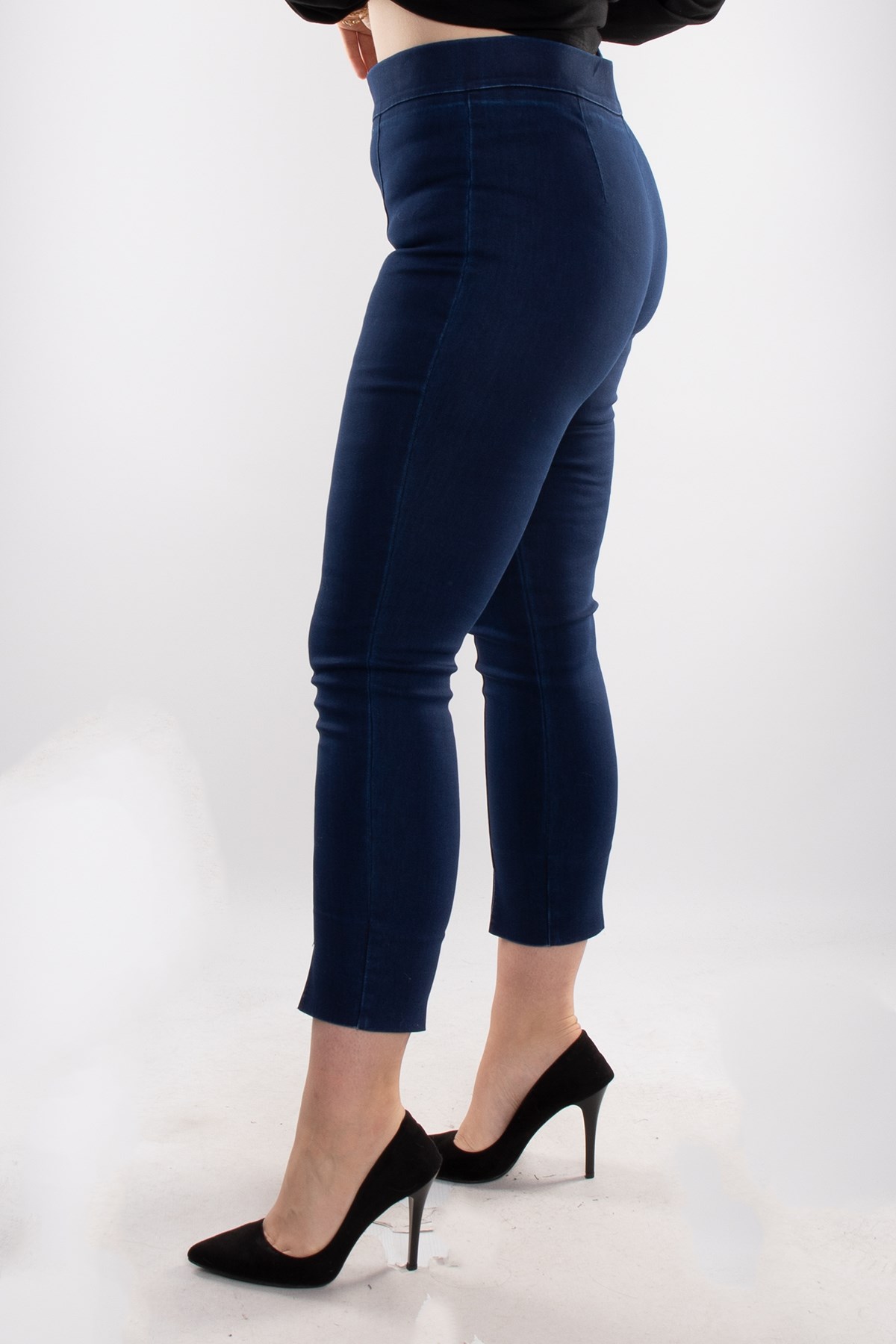 79110 Çimalı Paça Önden Yırtmaçlı Pamuklu Kadın Tayt Pantolon