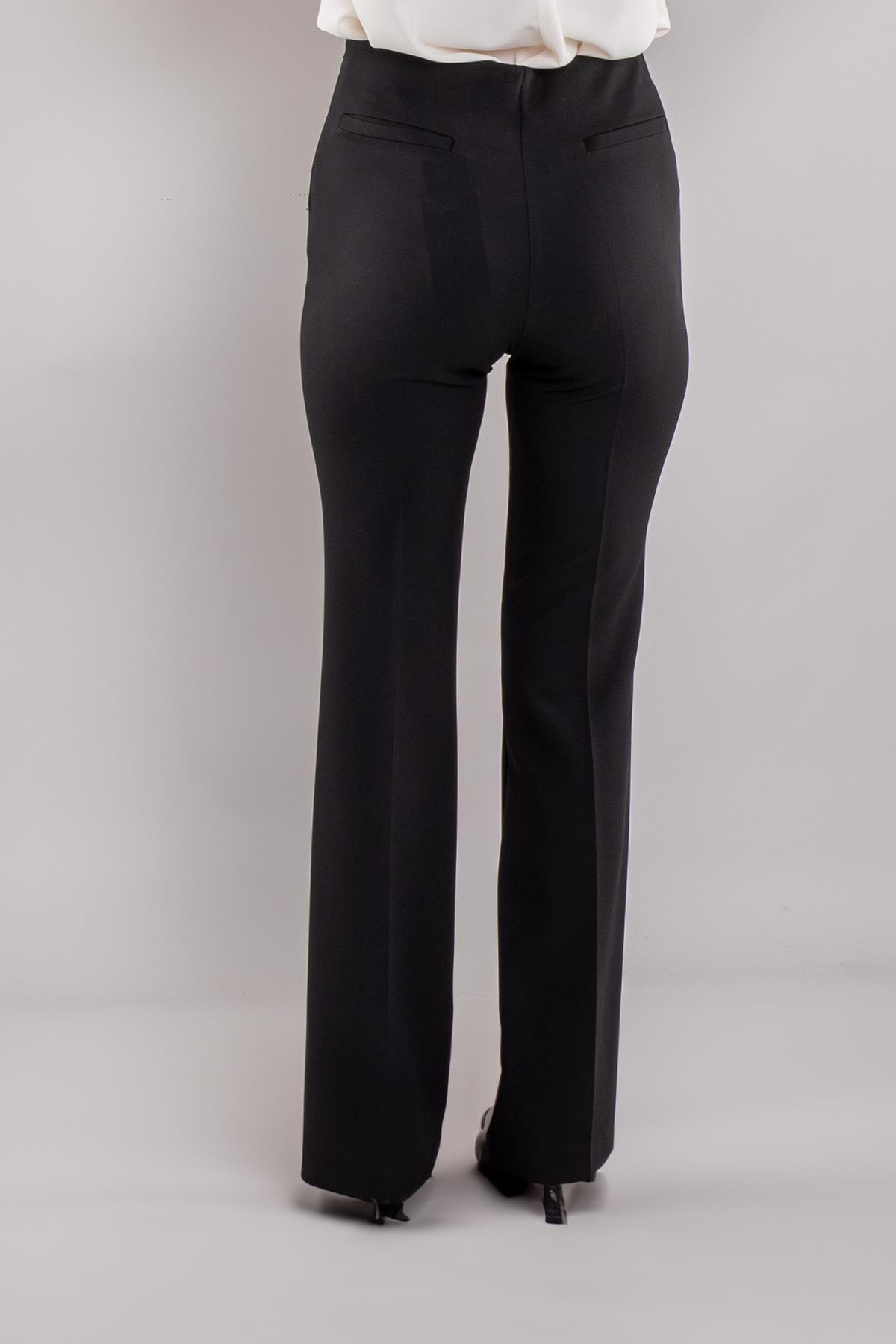 79387 Yandan Gizli Fermuar İspanyol Çımalı Krep Kumaş Kadın Pantolon