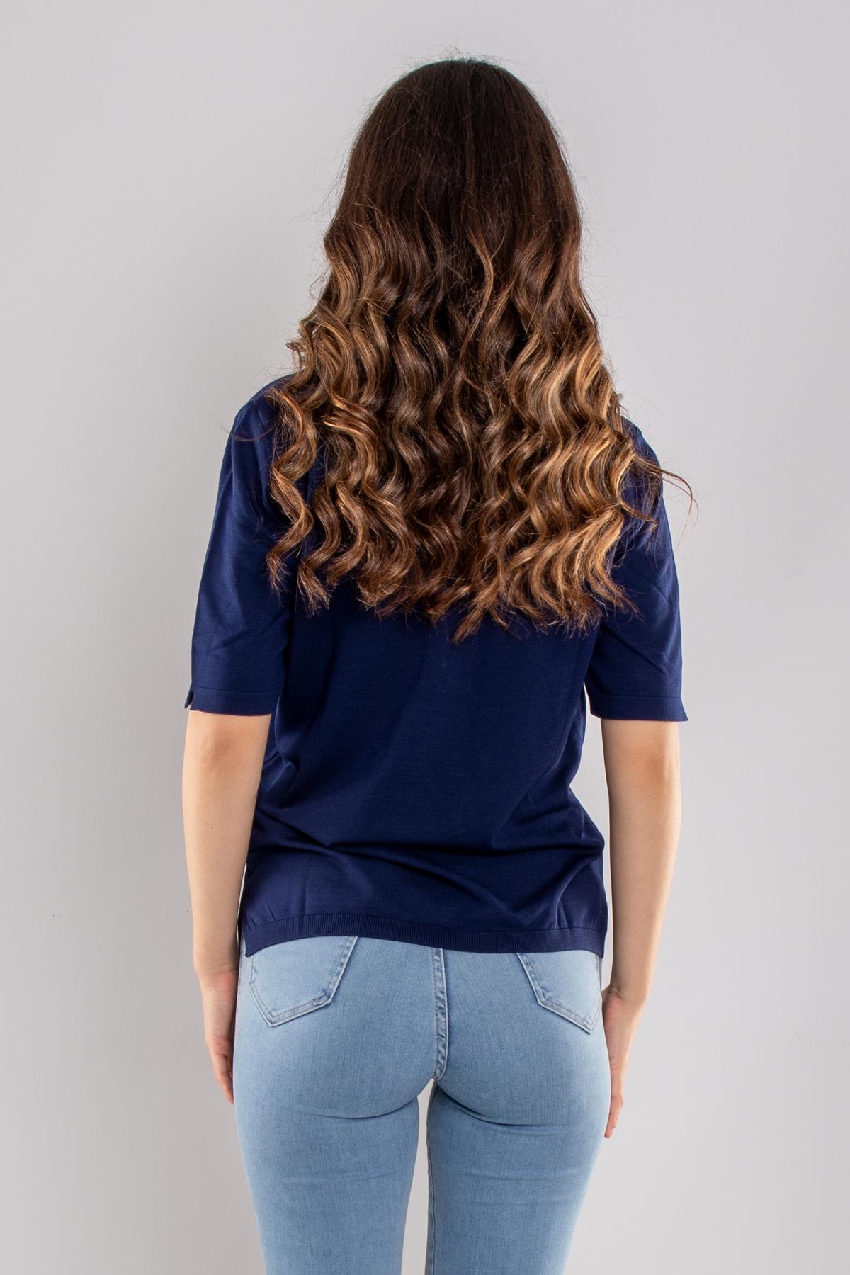 804 Polo Yaka Özel Düğmeli Merserize Triko